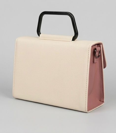 Elegant Dual-Tone Top Handle Sling Bag