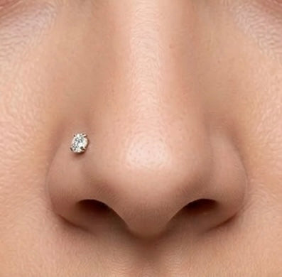 Classic White Crystal Nose Pin for Women
