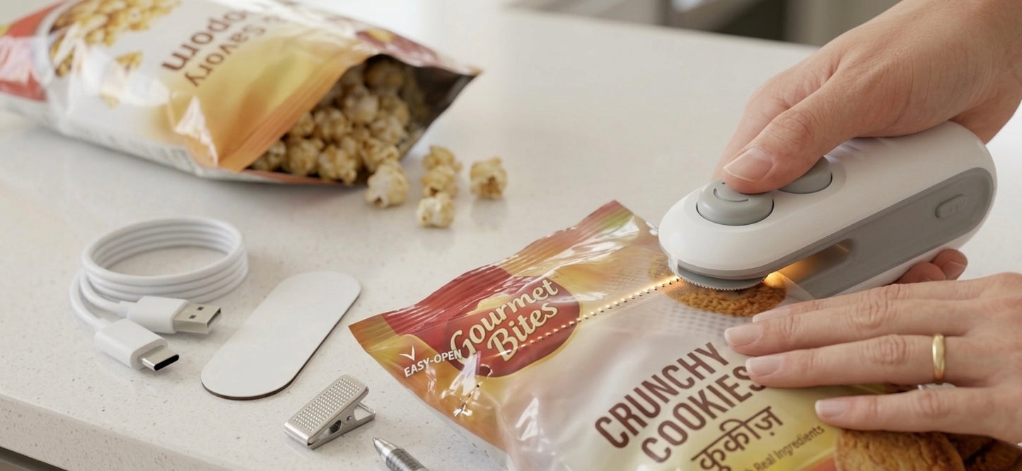 Portable Mini Heat Sealer Machine – USB Rechargeable Bag Sealing Device