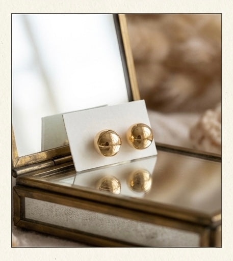 Classic Gold Ball Stud Earrings