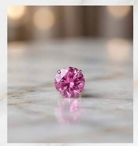 Elegant Pink Crystal Nose Pin for Women