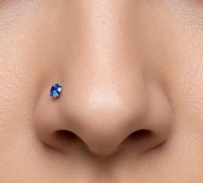 Elegant Blue Stone Nose Pin Stud