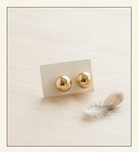 Classic Gold Ball Stud Earrings