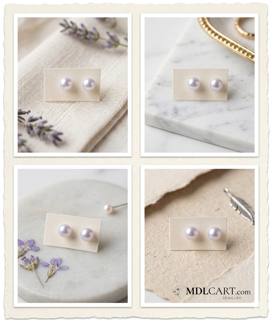 Elegant Pearl Stud Earrings