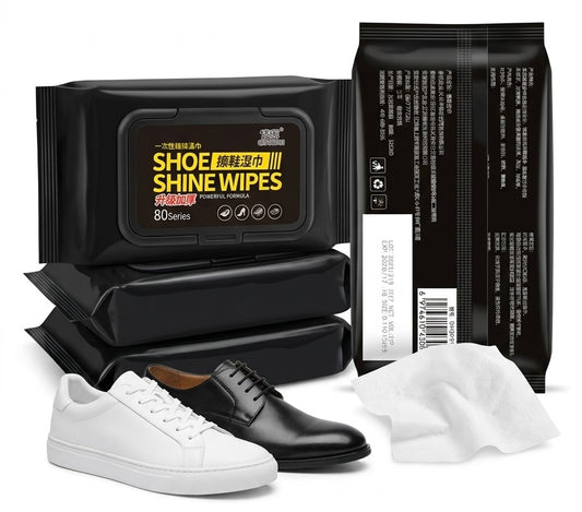 Premium Shoe Shine Wipes – Instant Shoe Cleaning Wet Wipes | Portable Shoe Care Kit
