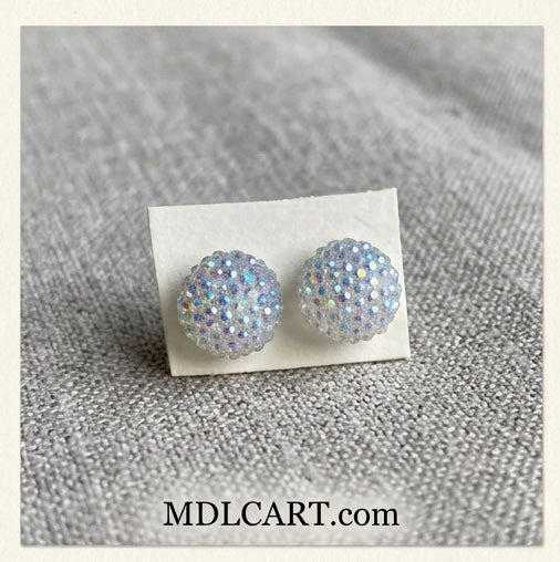 Sparkling Crystal Dome Stud Earrings