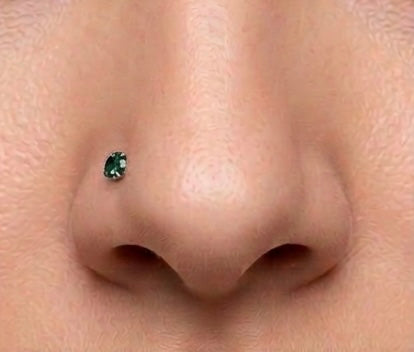 Stylish Green Crystal Nose Pin for Women