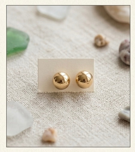 Classic Gold Ball Stud Earrings