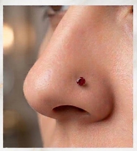 Elegant Red Crystal Nose Pin for Women