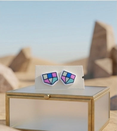 Stylish Multicolor Geometric Stud Earrings