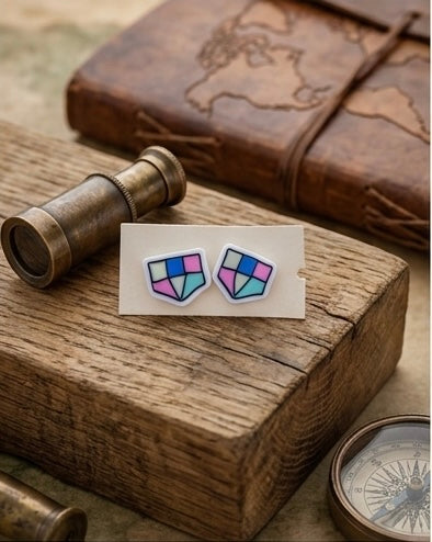 Stylish Multicolor Geometric Stud Earrings
