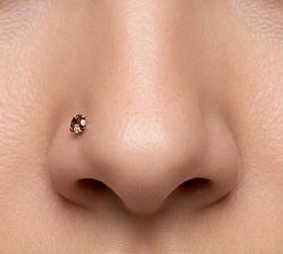 Elegant Brown Crystal Nose Pin for Women