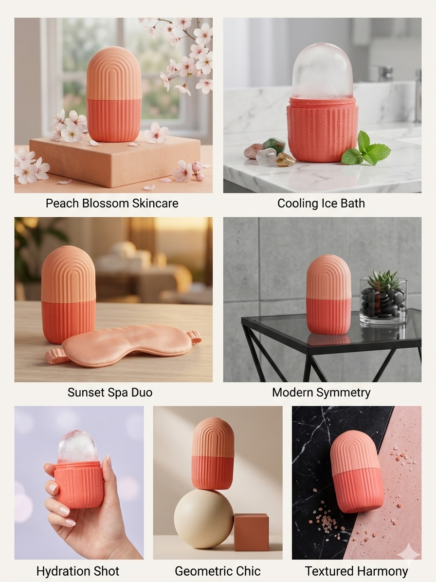 Ice Face Roller Capsule – Silicone Ice Facial Massager | Skin Glow & Pore Tightening Tool