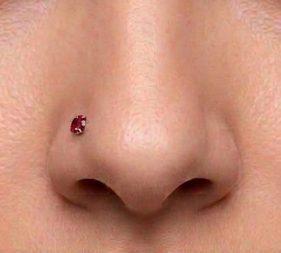 Elegant Red Crystal Nose Pin for Women