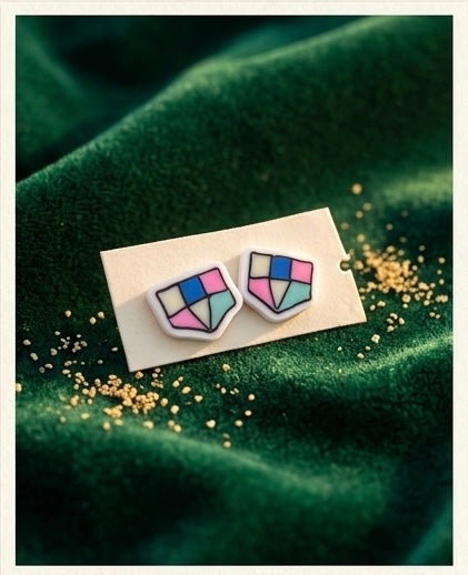Stylish Multicolor Geometric Stud Earrings