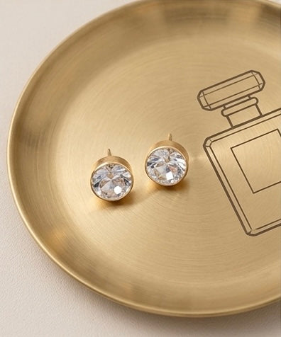 Classic Round Crystal Stud Earrings