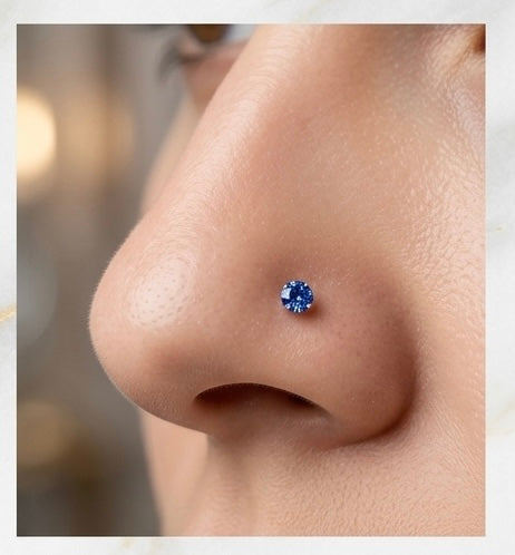 Elegant Blue Stone Nose Pin Stud