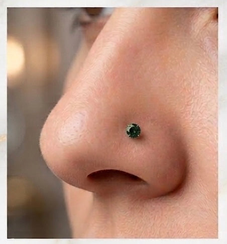 Stylish Green Crystal Nose Pin for Women