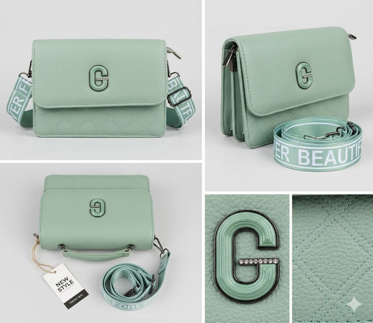 Premium Mint Green Sling Bag with Adjustable Strap