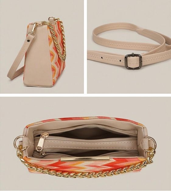 Premium Zigzag Pattern Chain Sling Bag