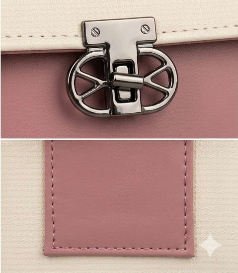 Elegant Dual-Tone Top Handle Sling Bag