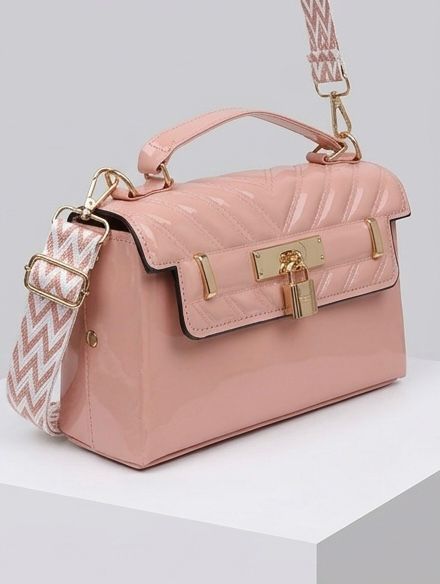 Luxury Patent Finish Top Handle Sling Bag