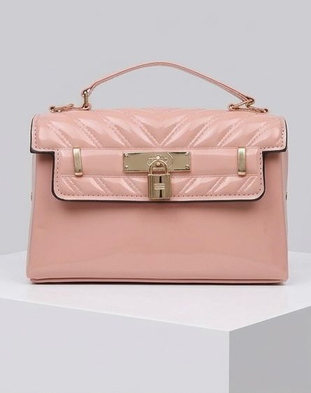 Luxury Patent Finish Top Handle Sling Bag